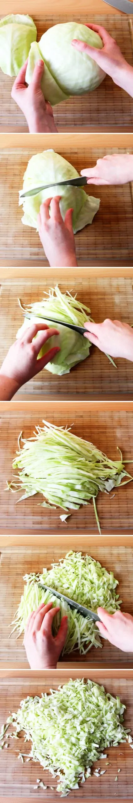 Grundrezept Okonomiyaki Schritt 2 Kohl schneiden