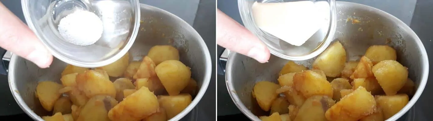 Kartoffeln mit süßem Soja-Butterdressing Schritt 6 Kartoffeln würzen.