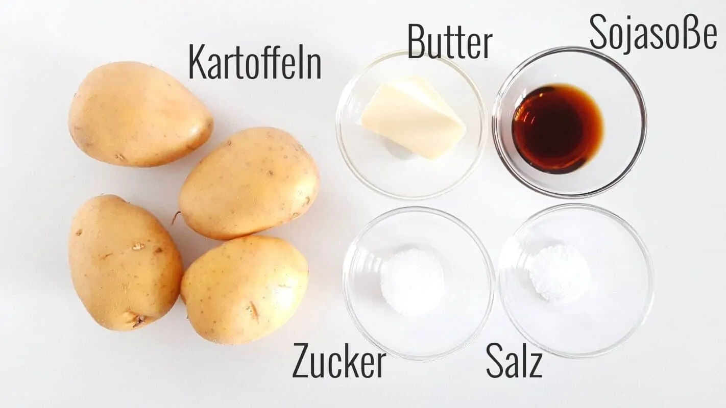 Kartoffeln mit süßem Soja-Butterdressing Zutaten.