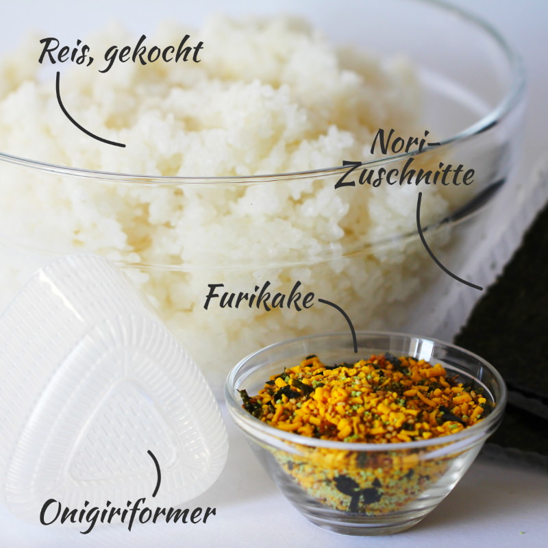 Onigiri mit Furikake Zutaten