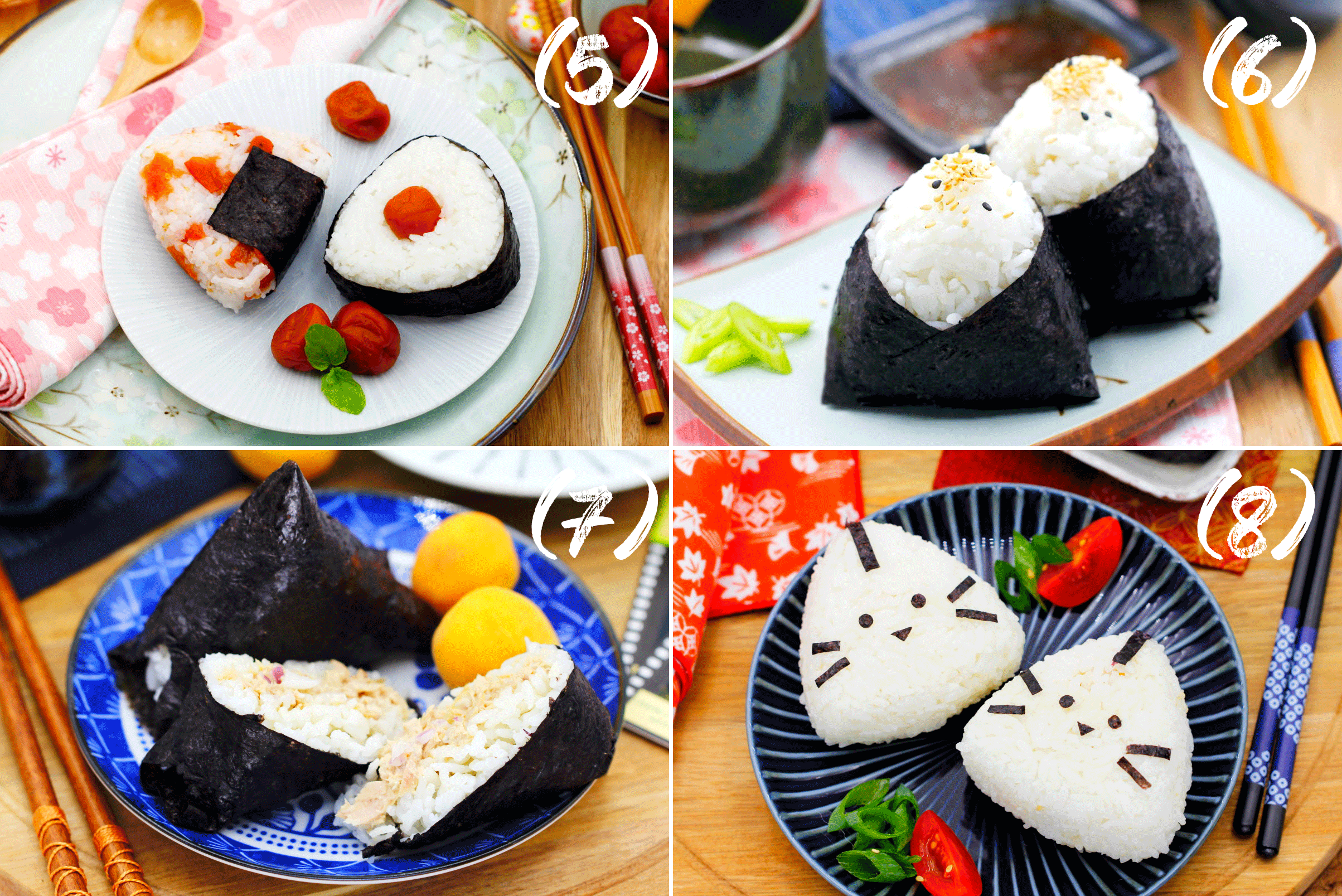 Onigiri mit Nori umwickeln