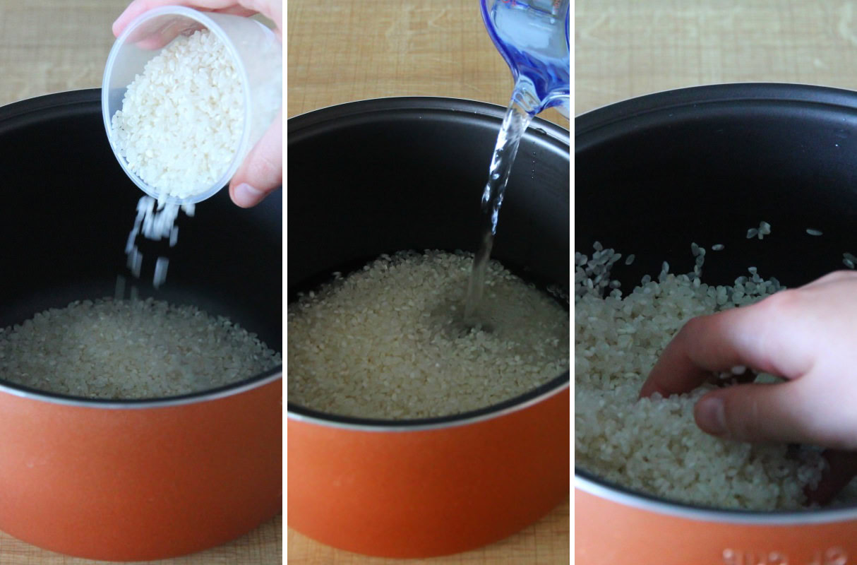 Reis kochen im Reiskocher Zubereitung