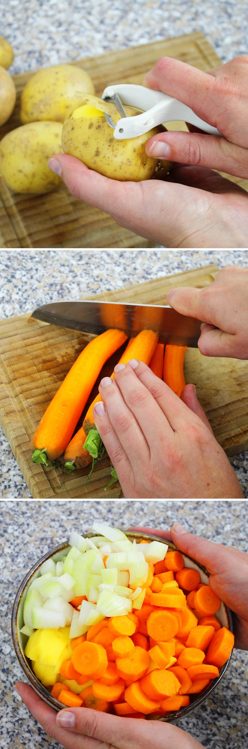 Curry Pan Schritt 6 Gemüse schneiden