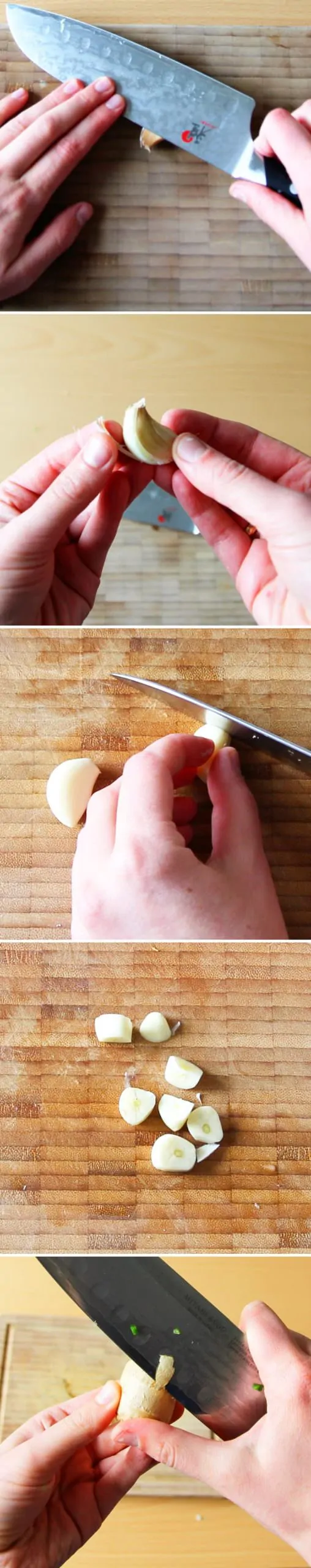 Teppanyaki Grillsauce Schritt 2.2 Ingwer und Knoblauch schneiden
