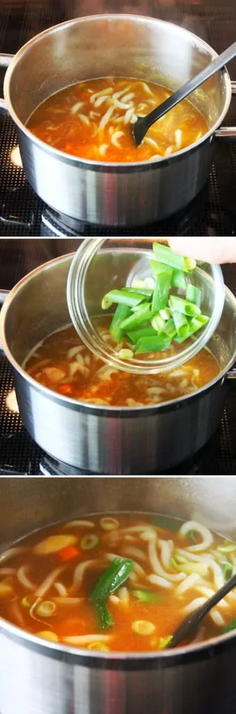 Kare Udon Schritt 6 Nudeln und Suppe kochen