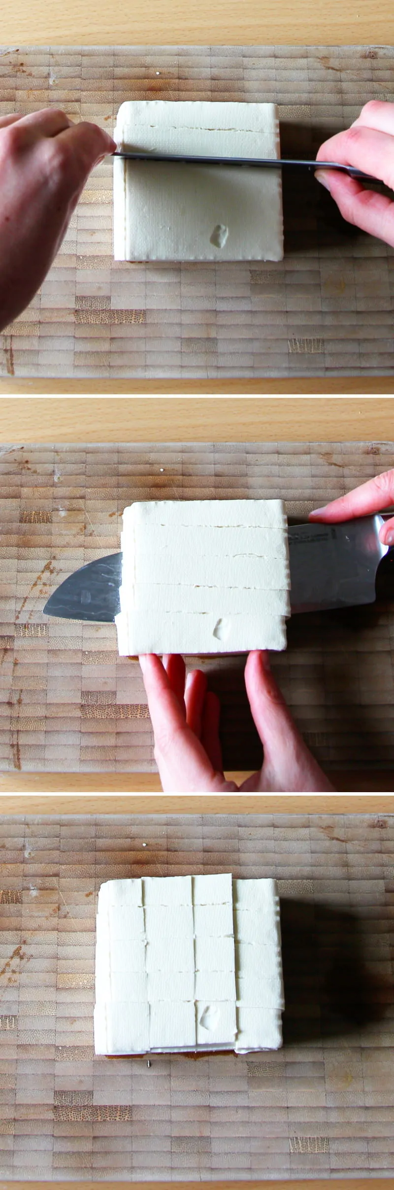 Mapo Tofu Schritt 2 Tofu schneiden