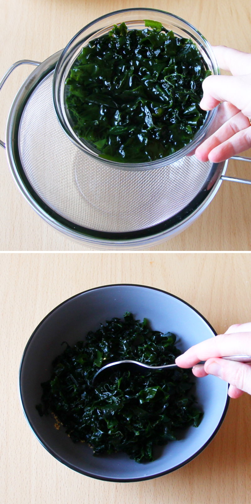 Goma Wakame Salat Schritt 4 marinieren