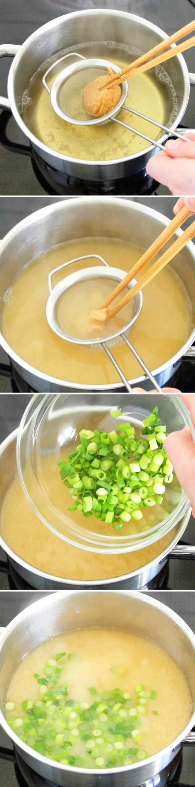 Miso-Suppe mit 3 Zutaten Schritt 5 Miso Paste einrühren