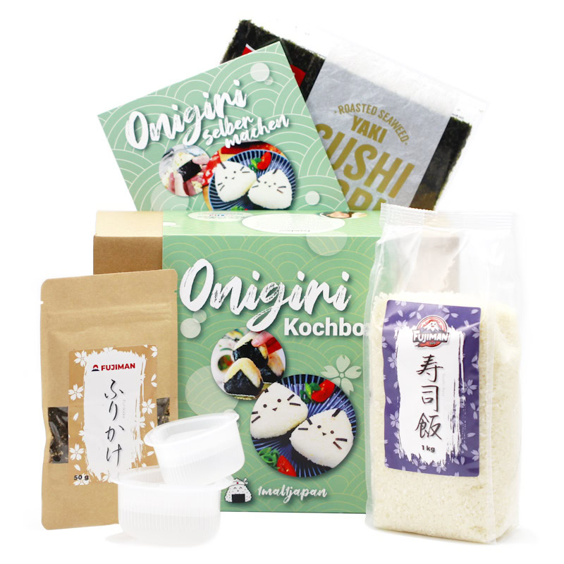 Onigiri Kochbox – 5-tlg. DIY Onigiri Set, inkl. 3 Rezeptideen für japanische Reisdreiecke | vegan, Geschenkidee für Anime Fan