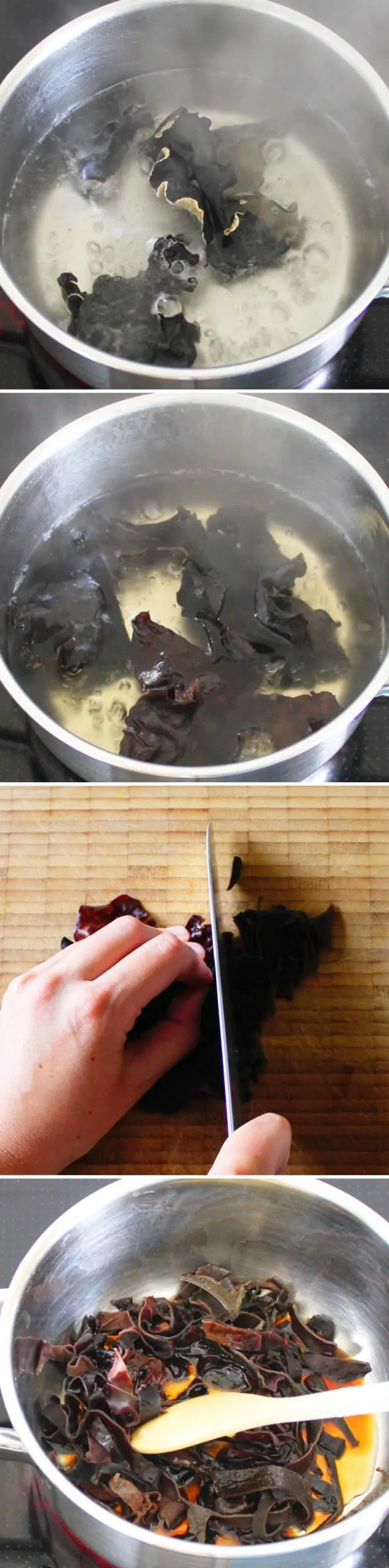 Hakata Ramen Schritt 3 marinierten Black Fungus Pilze zubereiten