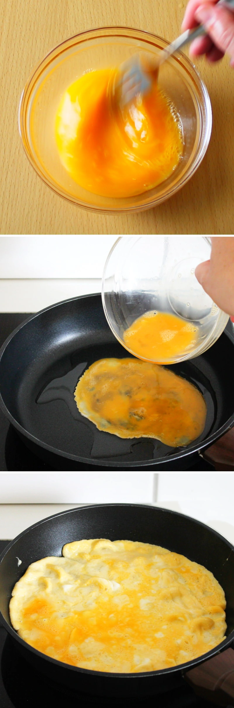 Hiyashi Chuka Schritt 6 Omelett zubereiten