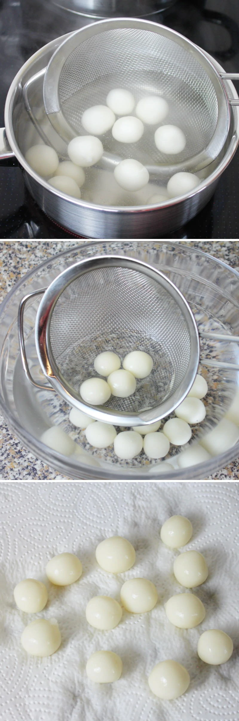 Shiratama Zenzai Schritt 9 Mini-Mochi Bällchen kochen