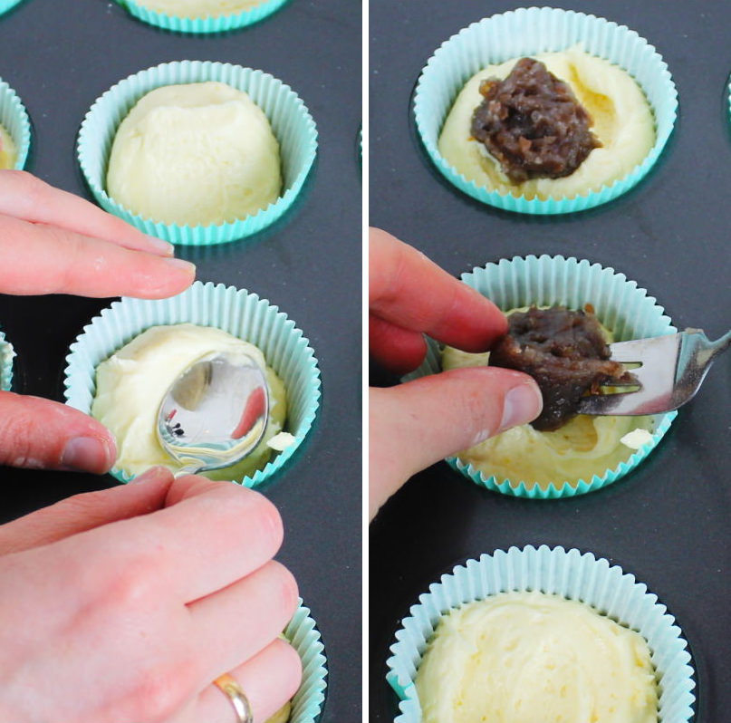 Anko als Füllung für Mochi Muffins