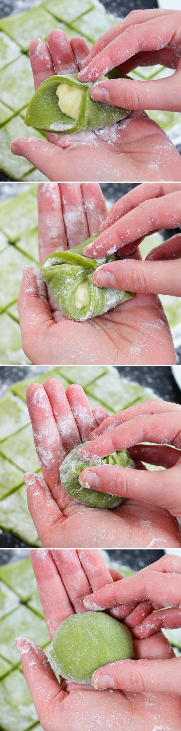 Matcha Mochi Schritt 17 Mochiteig formen