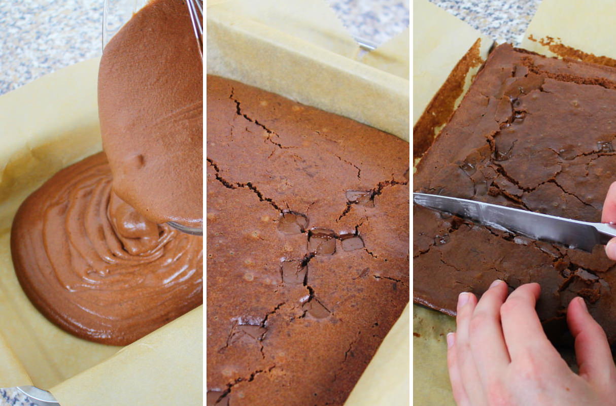 Teig für Mochi Brownies backen