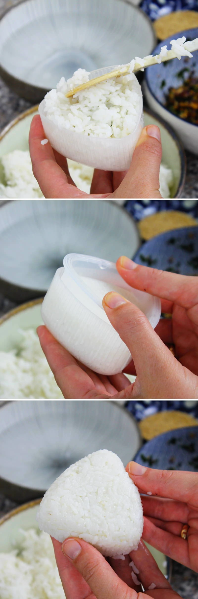 Onigiri mit Wakame Schritt 10 Reisbällchen formen