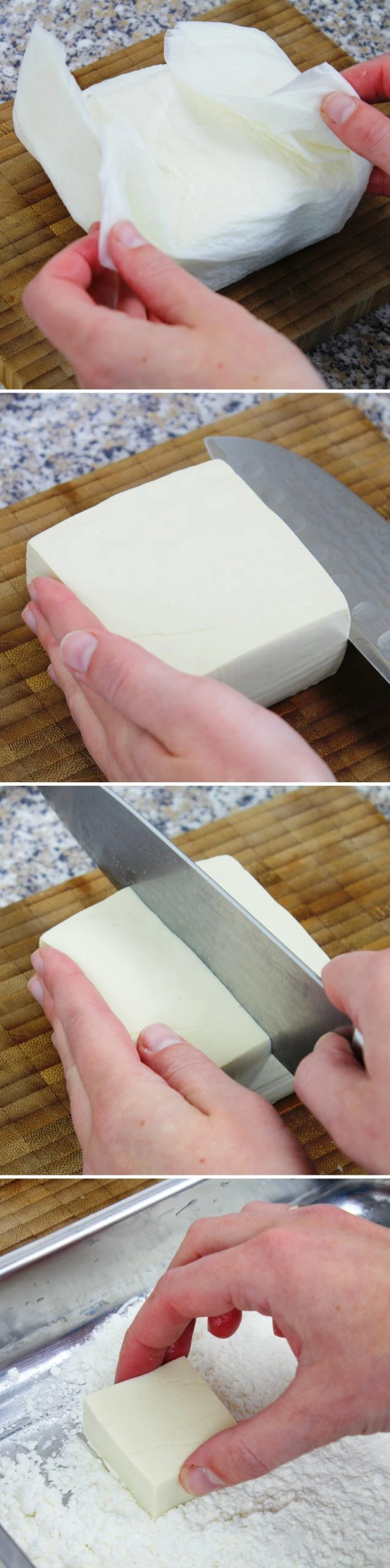 Agedashi Tofu Schritt 6 Tofu vorbereiten
