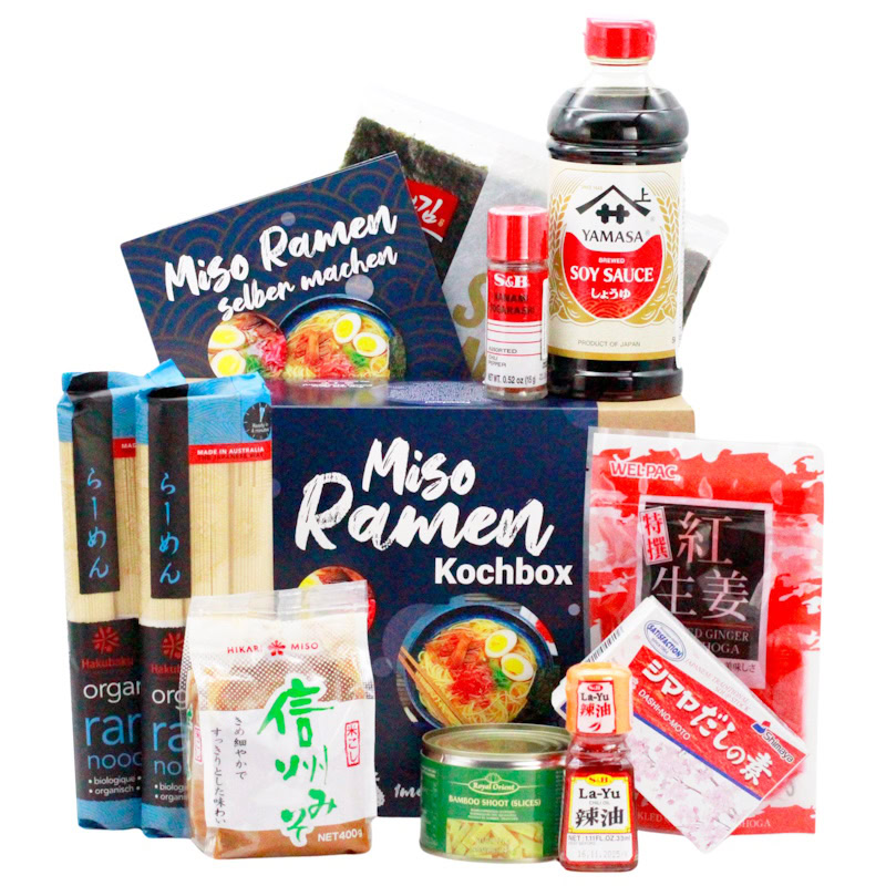 Miso Ramen Kochbox – 10-tlg. Set für 6 Portionen japanische Nudelsuppe, inkl. Rezept | gelingt garantiert