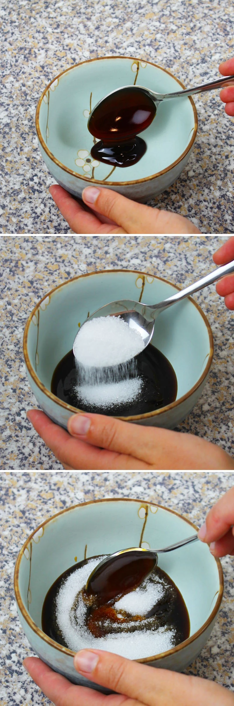Okonomiyaki Sauce Schritt 2 Austernsauce und Zucker vermischen