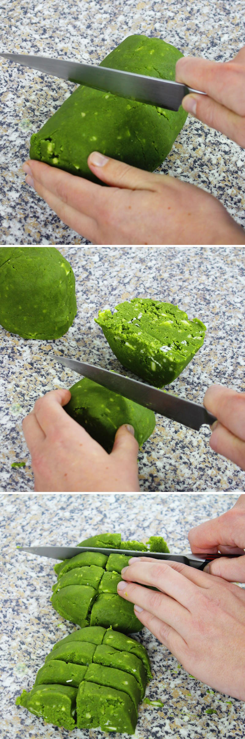 Matcha Cookies Schritt 7 Teig teilen