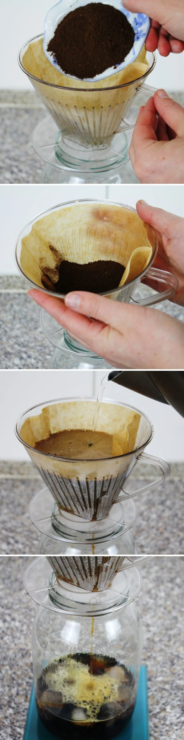 Cold Brew Eiskaffee Schritt 4 Kaffee brühen