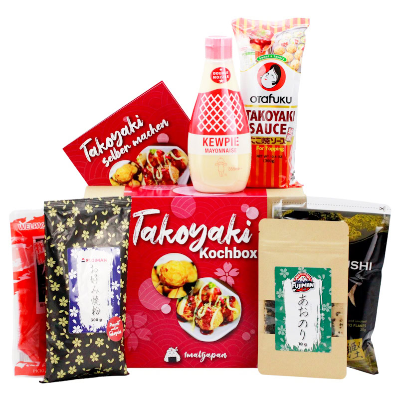 Takoyaki Kochbox – 6-tlg. Set für 6 Portionen japanische Oktopusbällchen + Anleitung | auch für Anfänger