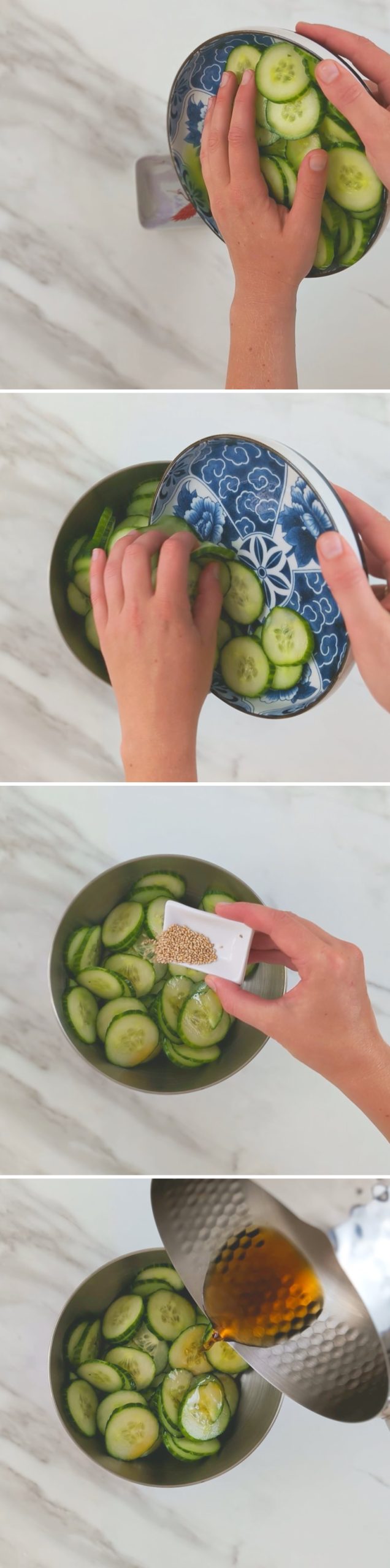 Japanischer Gurkensalat Schritt 6 Gurke und Sesamhinzufügen